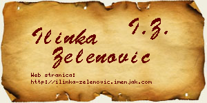 Ilinka Zelenović vizit kartica